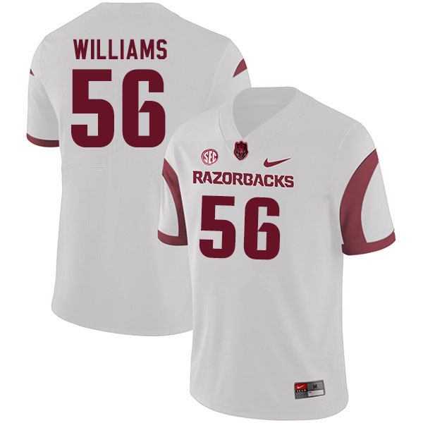 Men #56 Zach Williams Arkansas Razorbacks College Football Jerseys Sale-White